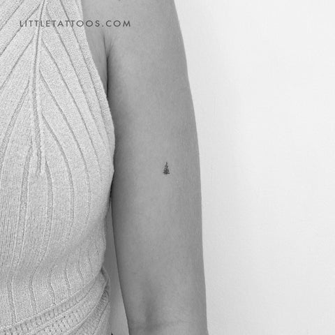Tiny Pine Tree Temporary Tattoo - Set of 3