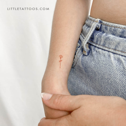 Red Rose Temporary Tattoo - Set of 3