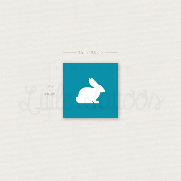 White Ink Rabbit Temporary Tattoo - Set of 3