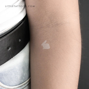 White Ink Rabbit Temporary Tattoo - Set of 3