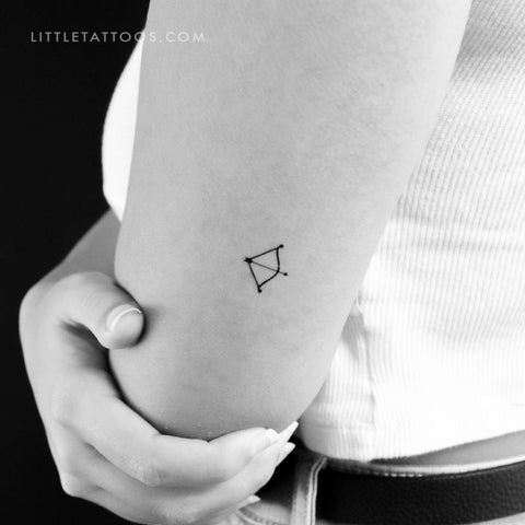 Minimalist Bow and Arrow Temporary Tattoo - Set of 3
