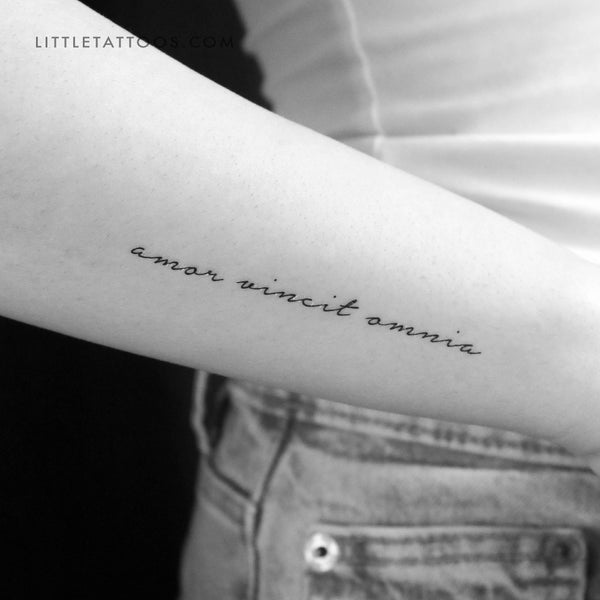 Amor Vincit Omnia Temporary Tattoo - Set of 3