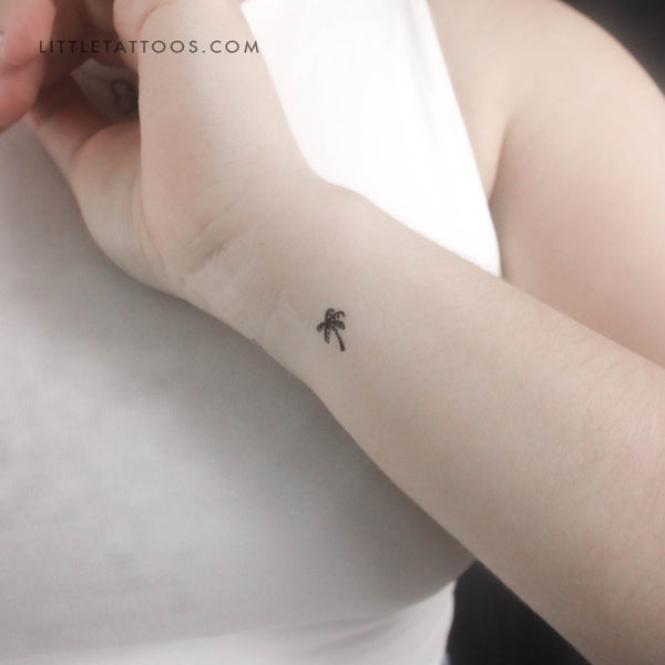 Tiny Palm Tree Temporary Tattoo - Set of 3