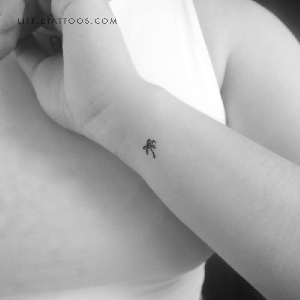 Tiny Palm Tree Temporary Tattoo - Set of 3