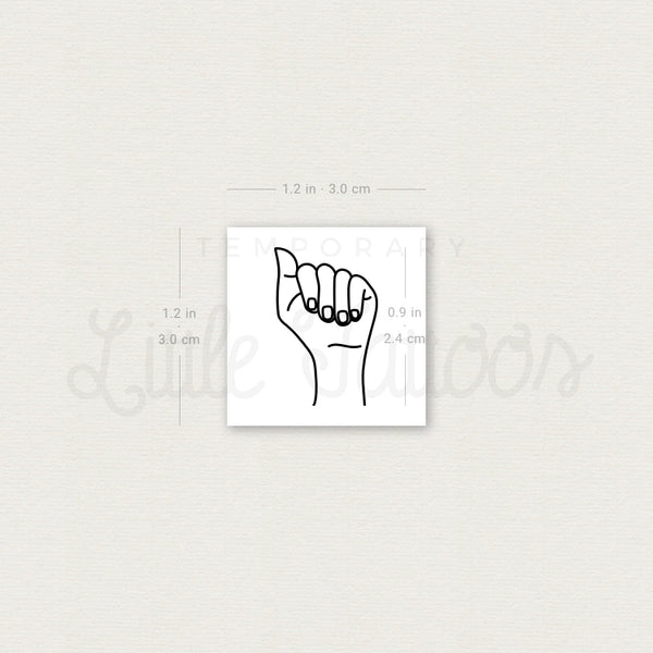 Sign Language A Temporary Tattoo - Set of 3