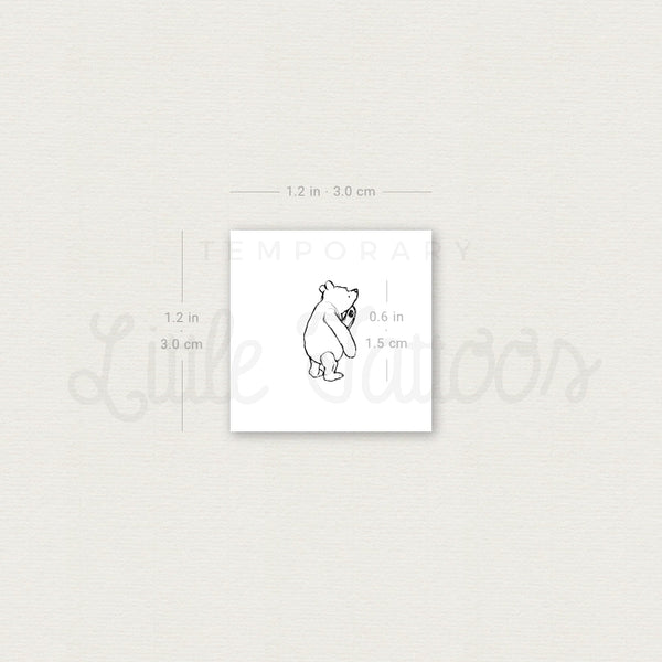 Tiny Winnie-the-Pooh Temporary Tattoo - Set of 3