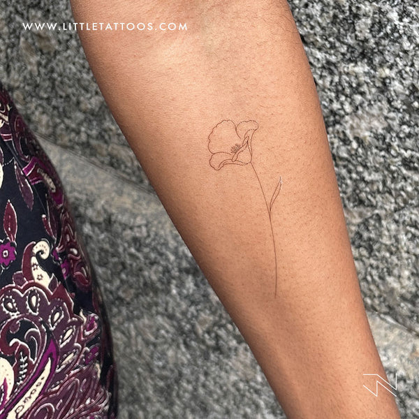 Poppy Couple by Jakenowicz Temporary Tattoo Set