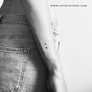 Semicolon Temporary Tattoo - Set of 3
