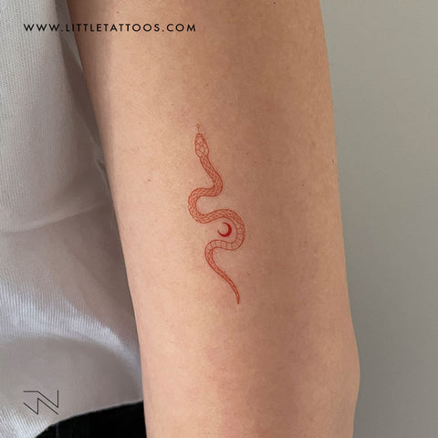 The Soma Snake [Red] by Jakenowicz Temporary Tattoo - Set of 3